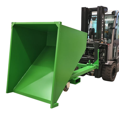 Waste self-dumping hopper - BBA series - MANERGO - for forklift trucks / wheeled