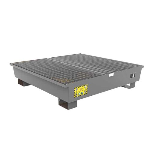 Galvanised steel containment bund - BAS440 - MANERGO - for drums / 4-drum / mesh