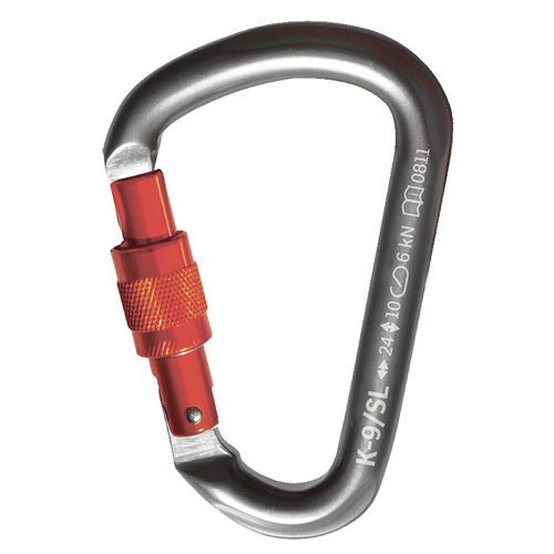 Locking carabiner - K-9 series - KAYA YAPI IC MIMARLIK A.S. - aluminum / asymmetrical / large opening