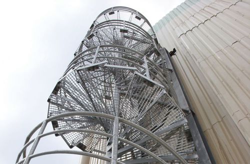 Spiral staircase - Meiser - outdoor / metal / building site