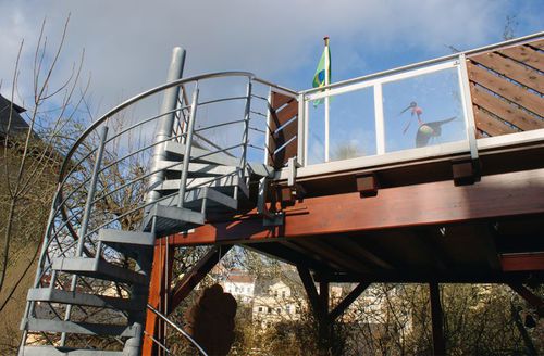 Spiral staircase - Meiser - metal / building site