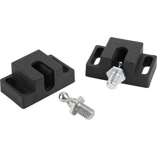 Ball bearing latch - 03075-10 - norelem - Éléments standard mécaniques - steel / stainless steel / plastic
