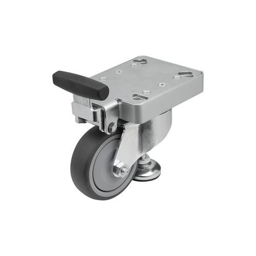 Swivel caster - 95092-01 - norelem - Éléments standard mécaniques - base plate / for aluminum profiles / steel
