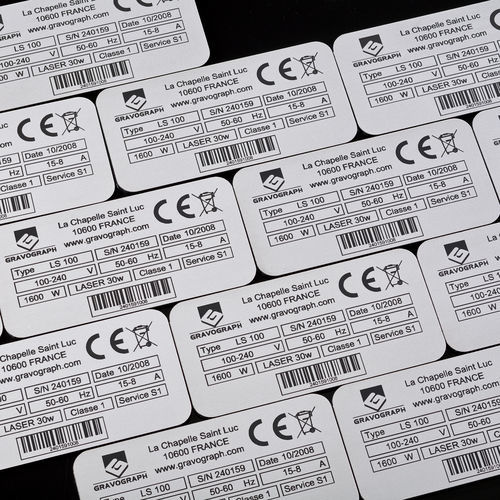 Identification tag - Gravotech - plastic / aluminum / engraving