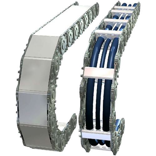 Openable drag chain HENNIG FRANCE steel / stainless steel / flexible