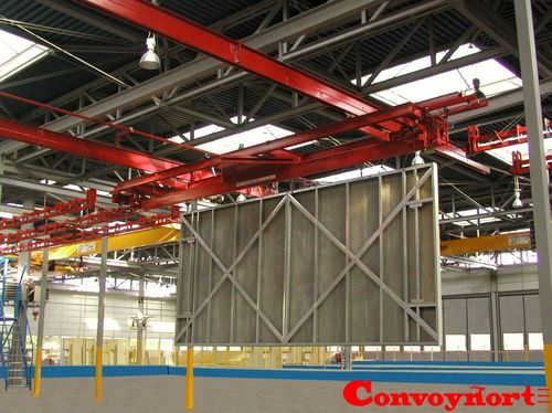 Single-girder overhead travelling crane - CONVOYNORT - hanging / above-ground
