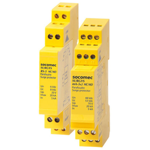 Type 3 surge arrester - SURGYS RS-3, mA-3, TEL-3 - SOCOMEC - for telecommunication networks / DIN rail