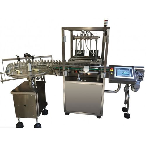 Automatic filling machine - STOPPIL - bottle / for chemical products / sauce
