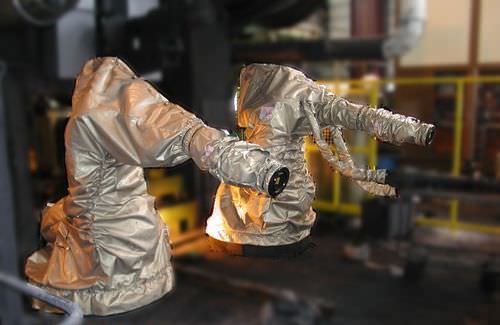 Forge robot protective cover - TIFFON-GREEN  - ASP - waterproof / custom-made / metal machining