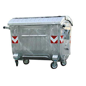 Galvanised steel waste container - GRA-400 series - GRECO-ECOLOGY - for urban waste / with lid / 4-wheel