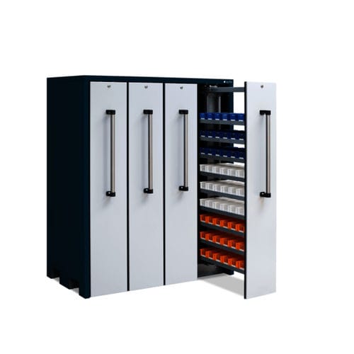 Cabinet with bins - 3462 Set KEK series - Apfel Metallverarbeitung GmbH - storage / floor-mounted / with drawer