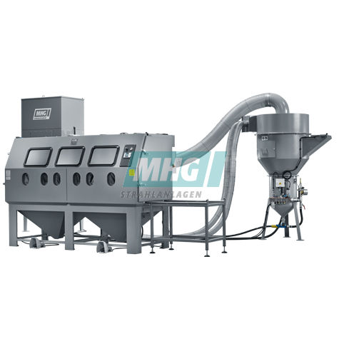 Pressure blast cabinet - SMG 160 DUO S/D - MHG Strahlanlagen GmbH - hand / double