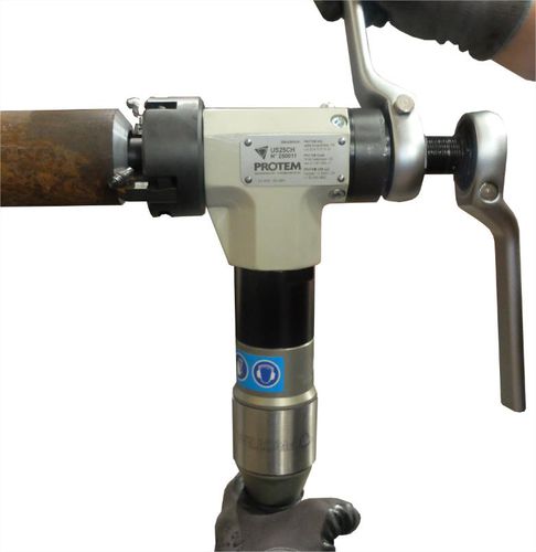 Pneumatic chamfering machine - US25CH - PROTEM - portable / for tubes / inside grip