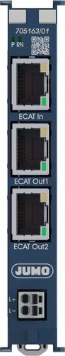EtherCAT communication module - JUMO I/O system communication module 3-channel - JUMO GmbH & Co. KG - RJ45 / 3 port / DIN rail