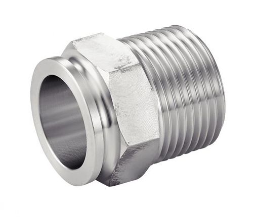 Stainless steel nipple - 5235 - BENE INOX - threaded / hexagonal / straight