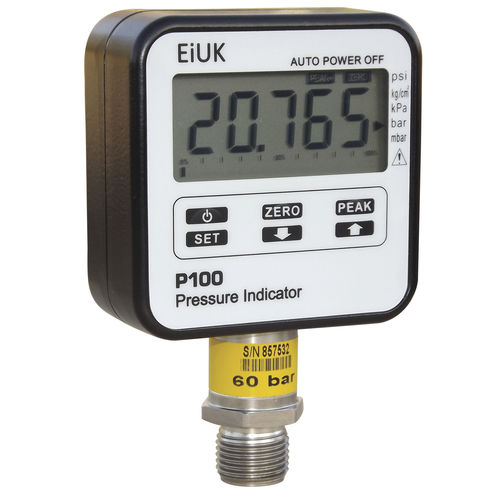 Pressure gauge with LCD display - P100 series - Eurotron Instruments UK ltd - threaded / electronic / test