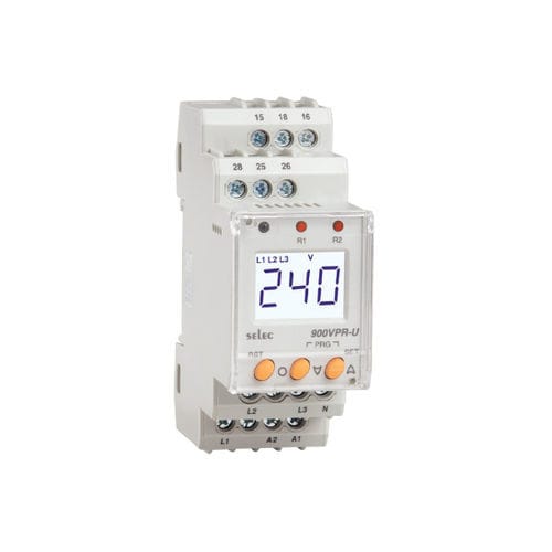 Over-voltage protection relay - 900VPR-BL-U-CE - SELEC Controls Pvt. Ltd. - under-voltage / phase sequence / phase loss