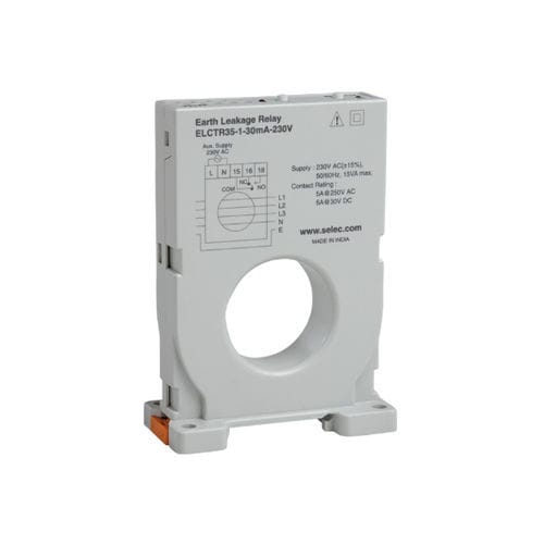 Earth-leakage protection relay - ELCTR35-1-30mA series - SELEC Controls Pvt. Ltd. - current / SPDT / three-phase