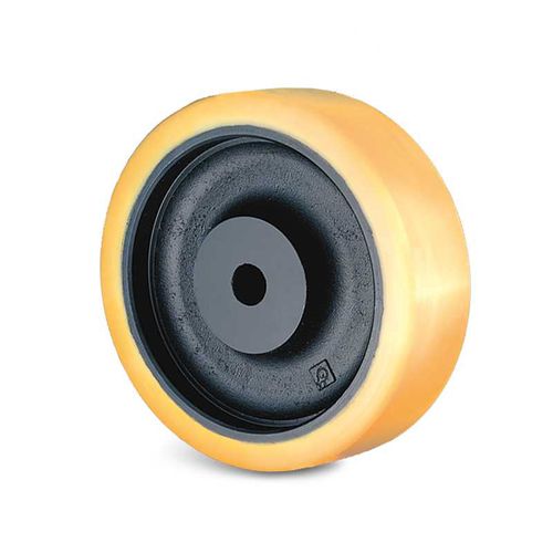 Wheel with solid tire - 250 R9 series - GUITEL HERVIEU - cast iron / Shore A / for polyurethane