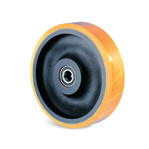 Wheel with solid tire - 250 R6 series - GUITEL HERVIEU - cast iron / ball bearing / Shore A