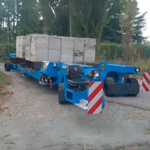 Diesel engine self-propelled trailer - IL20M-90° - INDUSTRIAL LIFT - 2-axle / lifting / flatbed