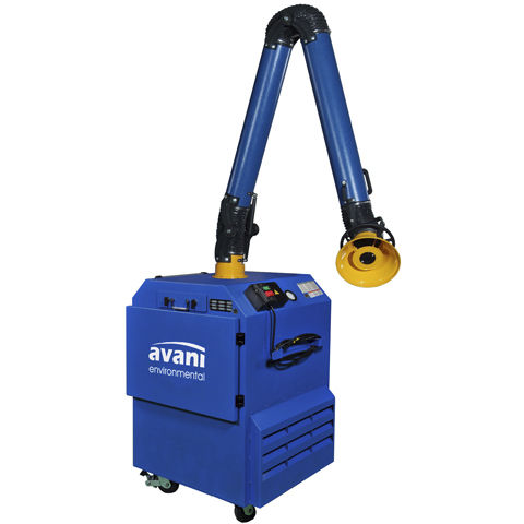 Mobile fume extractor - SPC-1000 - Avani Environmental - welding / activated carbon filter / with extraction arm