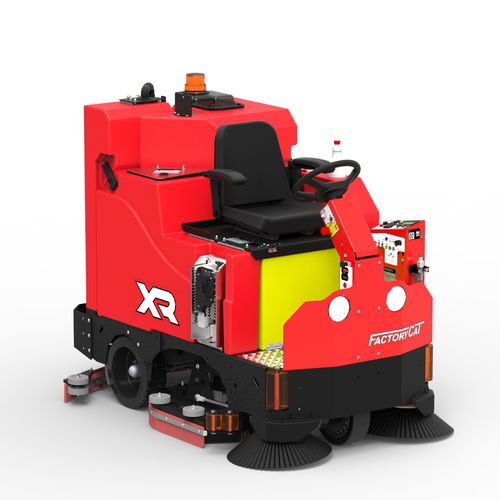 Ride-on sweeper-scrubber-dryer - XR - FactoryCat - battery-powered / compact