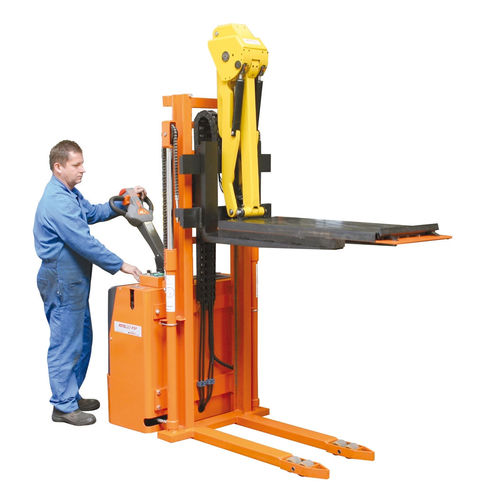 Electric stacker truck - Liftmatic - DIMECO - walk-behind / for press tool handling / with platform