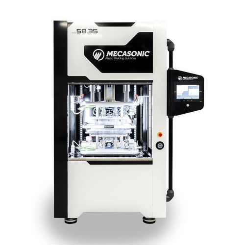 Hot plate welding machine - FUSION 58.35E - MECASONIC - PLC-controlled / 400V three-phase / with touch screen