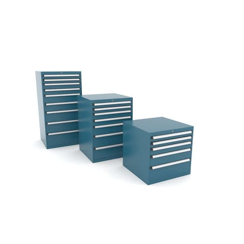 Storage cabinet - 115 series - HECO - with legs / with drawer / metal