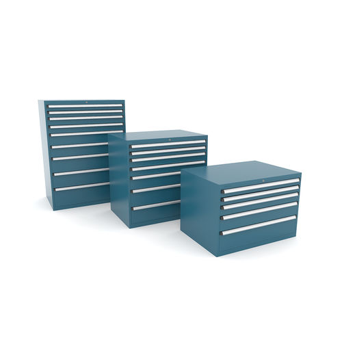 Storage cabinet - 119 series - HECO - with legs / with drawer / metal