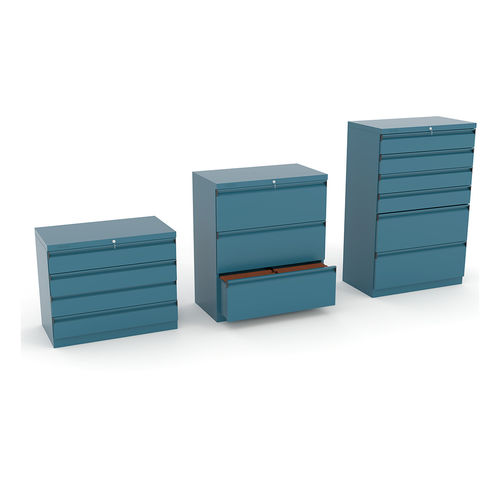 Office cabinet - 400 series - HECO - floor-mounted / with drawer / metal