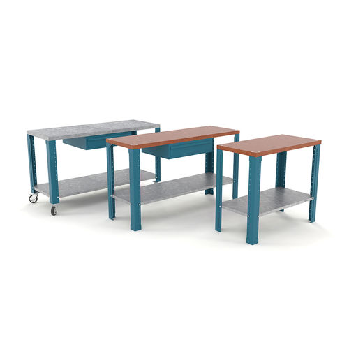 Wooden workbench - 121 series - HECO - mobile / with drawer