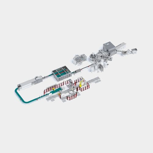 Packaging line for the beverage industry - SIDEL - for PET bottles / glass bottle / for cans