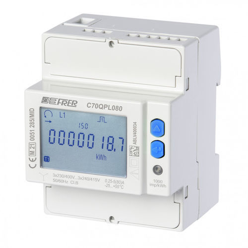 Three-phase electric energy meter - C70QPL series - FRER - DIN rail / MID certified / with communications function
