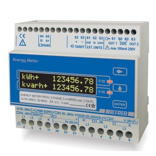 Three-phase electric energy meter - C15DPL - FRER - DIN rail / with current transformer / multi tariff