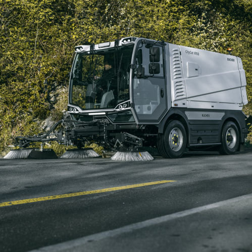 Vehicle-mount suction sweeper - CityCat VR50 - Bucher Municipal AG - combustion engine / outdoor / leaf