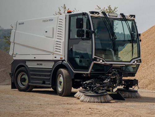Compact suction sweeper - CityCat VR50e - Bucher Municipal AG - vehicle-mount / electric / street
