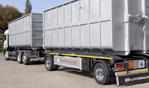 Dump trailer - Roll-Carrier - Hüffermann Transportsysteme GmbH  - for industrial materials / 2-axle / towed