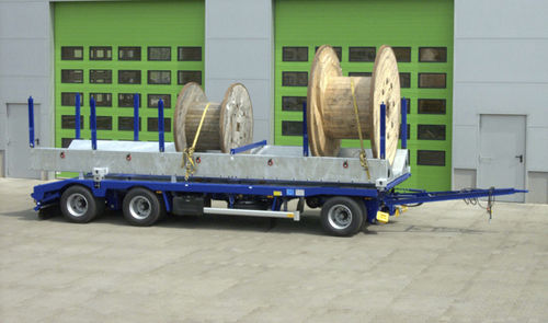 Flatbed trailer - Multi-Carrier Type 2472 - Hüffermann Transportsysteme GmbH  - for cable transport and laying / 3-axle / towed