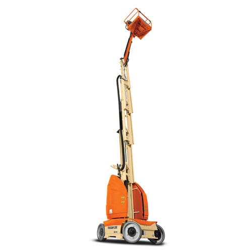 Mobile mast boom lift - T10E Toucan®   - JLG Industries Inc. - battery-powered / for warehouse / compact