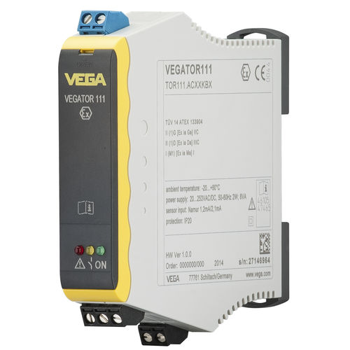Single-channel signal conditioner - VEGATOR 111 - VEGA Grieshaber KG - DIN rail / for level sensing