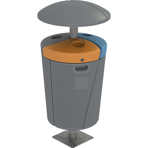 Steel waste bin - PHOENIX - SULO Umwelttechnik GmbH  - industrial waste / round lid