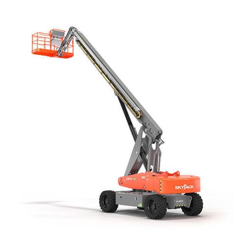 Wheeled telescopic boom lift - SJ22/28 TE+ - Skyjack - self-propelled / battery-powered / rough terrain