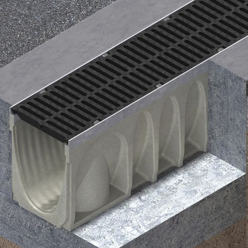 Stainless steel drainage channel - MultiV+ - ULMA Architectural Solutions  - slot / with grating / floor