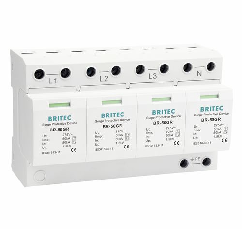 Type 1 surge arrester - BR-50GR 4P series - Britec Electric Co., Ltd - type 2 / class I / class II