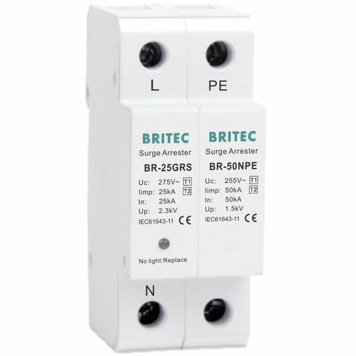 Type 1 surge protection unit - BR-25GRS 1+1 series - Britec Electric Co., Ltd - type 2 / class I / class II