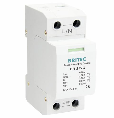 Type 1 surge protector - BR-25VG 1P series - Britec Electric Co., Ltd - type 2 / type 3 / class I