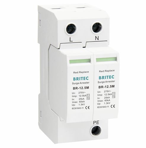 Type 1 surge arrester - BR12.5M 2P series - Britec Electric Co., Ltd - type 2 / class I / class II