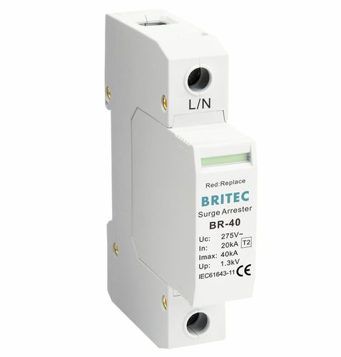 Type 2 surge arrester - BR-40 1P series - Britec Electric Co., Ltd - class II / remote signaling / for electrical installations